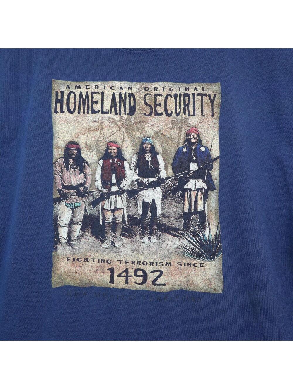 Native American Homeland Security Shirt Large Indian vtg y2k